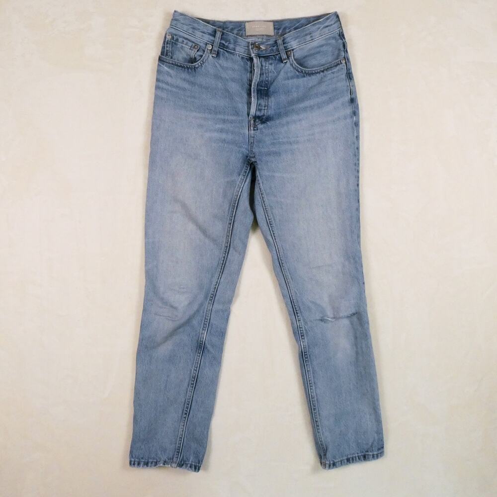Everlane 90s Cheeky Jeans Size 28 6 Light Wash Organic Cotton Distressed Y2K